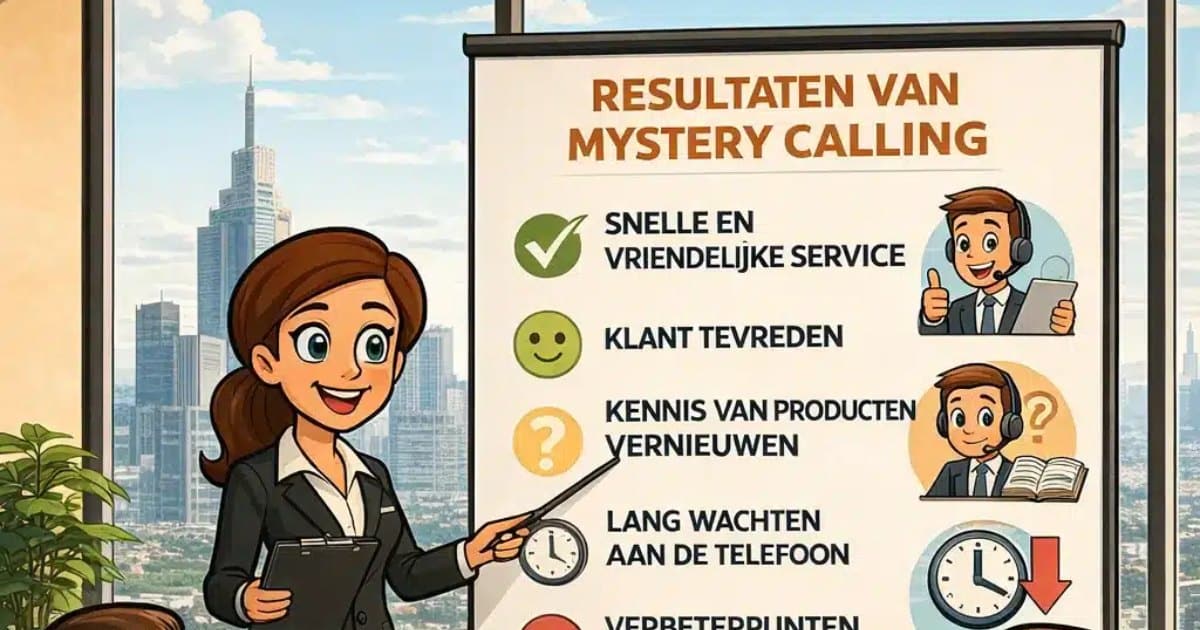 Mystery shopper presenteert de resultaten van een mystery calling-onderzoek